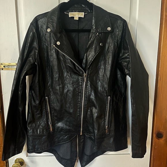 Michael Kors Jackets & Blazers - Michael Kors Black Leather Jacket for Women size 14 biker jacket